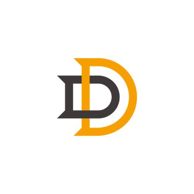 dd harfi basit renkli geometrik logo vektörü