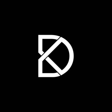 dk harfi basit bağlı çizgi logo vektörü
