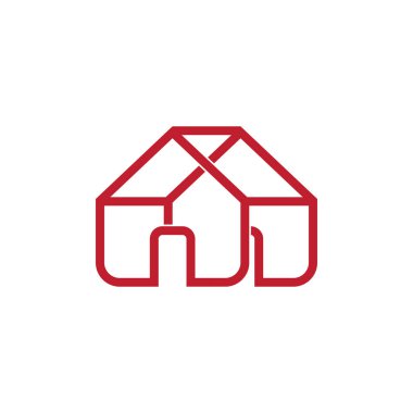 ev inşaatı üst üste çizgi tasarım vektörü