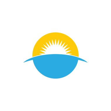 Basit deniz gün doğumu sembolü logo vektörü