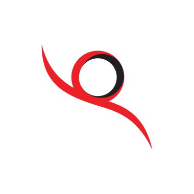 Soyut hareket lastiği alev logosu kıvrımları