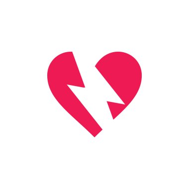 Şimşek parıltısı aşk sembolü logo vektörü