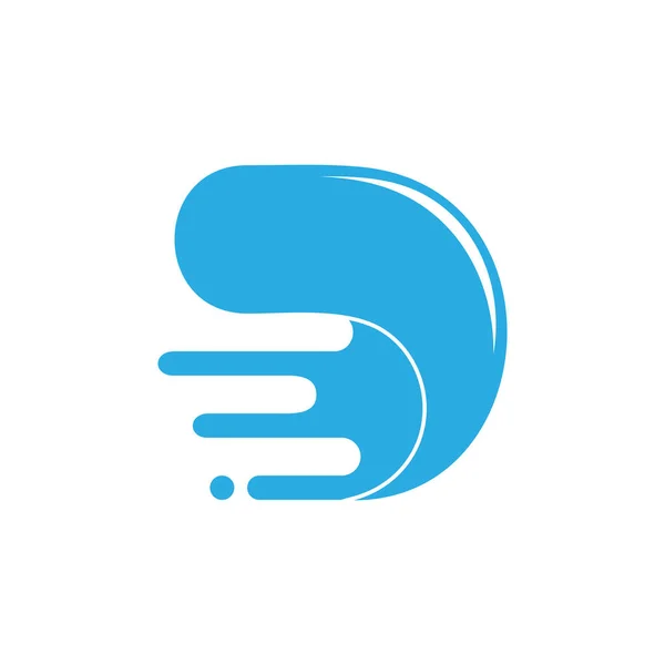 Letra Simple Movimiento Agua Logo Vector — Vector de stock