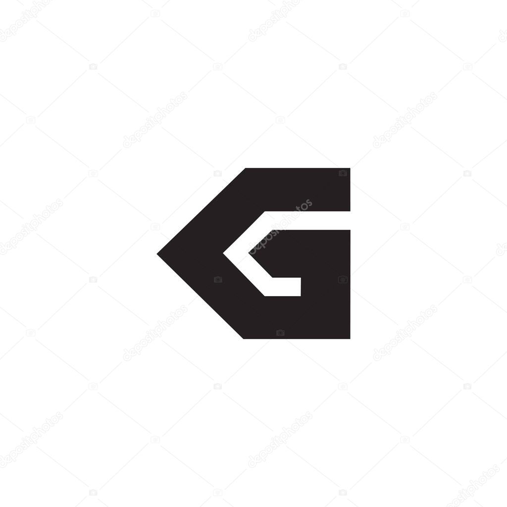 Abstract letter kg simple geometric logo vector