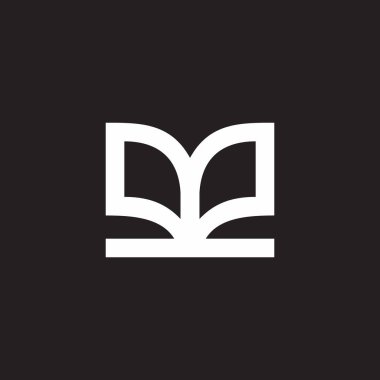 Basit geometrik kitap çizgileri sanat eğitimi sembolü logo vektörü