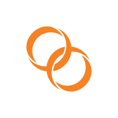 bağlı daire 3d halka düz sembol logo vektörü