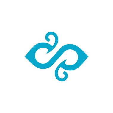 soyut mavi dalgalar kıvrım tasarım logo vektörü