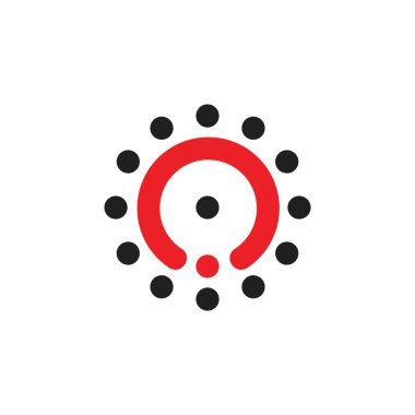 daire güç düğmesi logo vektörünü noktalar