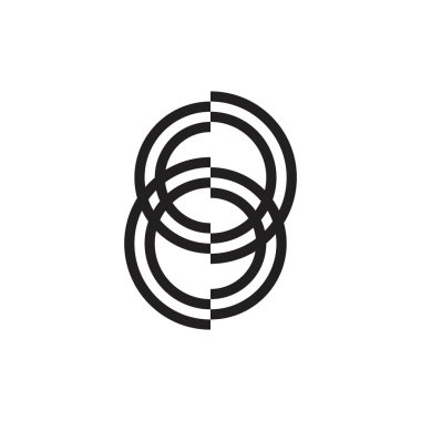 Çizgiler geometrik bağlantılı çember çizgisi logosu