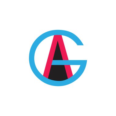 harf ag basit logo vektörü