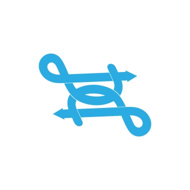 bağlı sonsuzluk çizgisi üst üste dizayn logosu