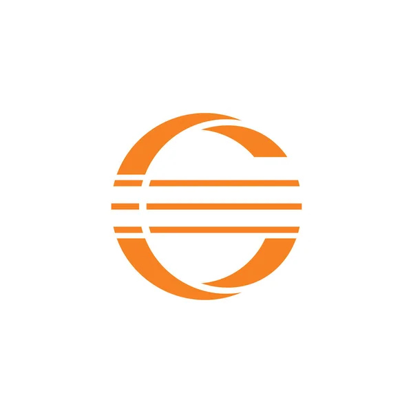 Lettre Rayures Cercle Soleil Design Symbole Logo Vecteur — Image vectorielle