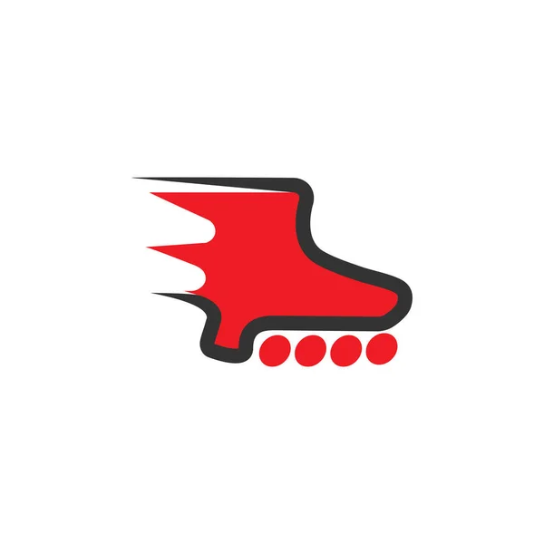Vecteur Logo Symbole Patin Roues Alignées — Image vectorielle