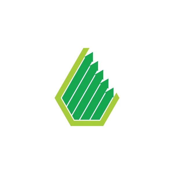 Flecha Hexagonal Hasta Gráfico Geométrico Símbolo Logotipo Vector — Vector de stock