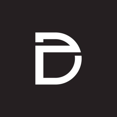 soyut harf 2d basit geometrik çizgi tasarım vektörü