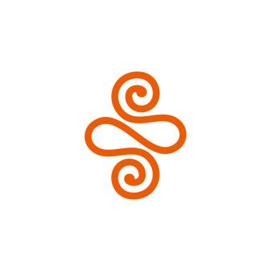 soyut sarmal şekilli geometrik çizgiler sanat sembolü logo vektörü