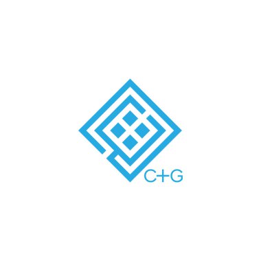 soyut harf cg kare çizgili geometrik çizgi logo vektörü