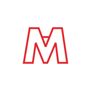 mektup m ince çizgiler sanat modern tasarım logo vektör