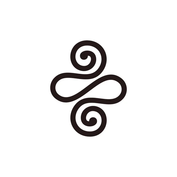 Abstrakte Buchstaben Spirale Formlinien Kunst Symbol Logo Vektor — Stockvektor