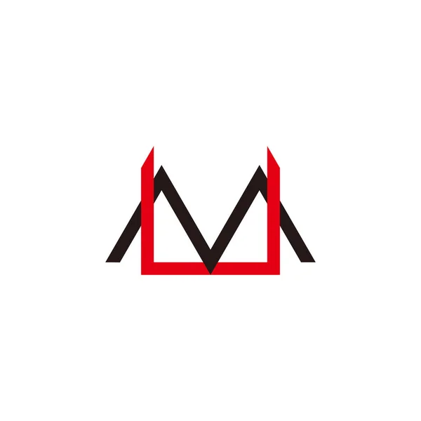 字母Mu简单链接彩色设计符号向量 — 图库矢量图片