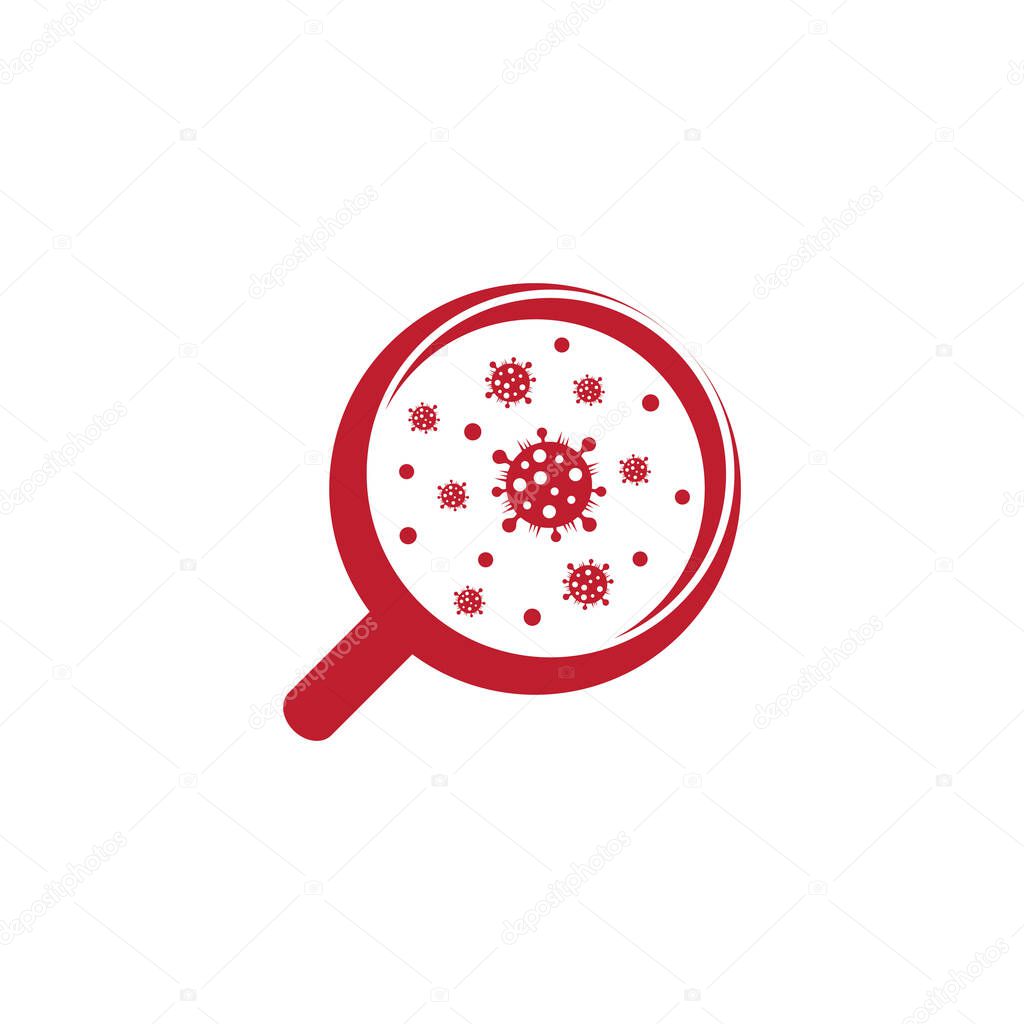 Searching for covid 19 viruses test magnify symbol vector