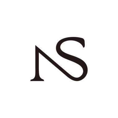harf ns basit bağlı eğriler tasarım logo vektörü