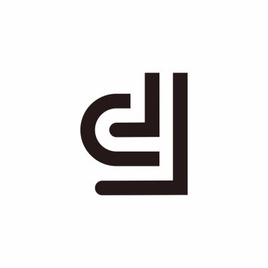 soyut harf l basit bağlı geometrik çizgi sembolü logo vektörü