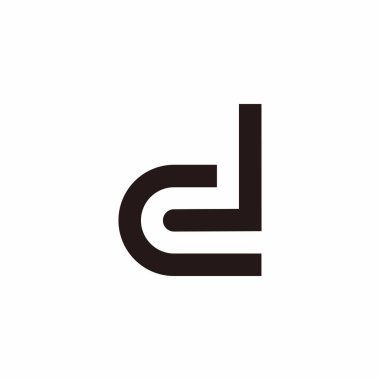 soyut harf dl basit geometrik çizgi sembolü logo vektörü