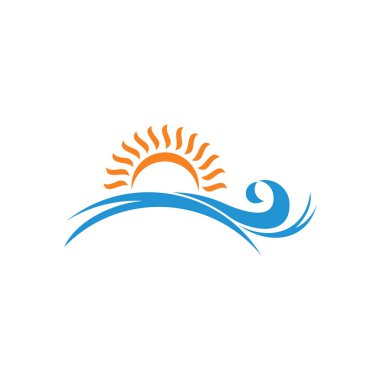 renkli güneş dalgaları ufuk sembolü vektörü