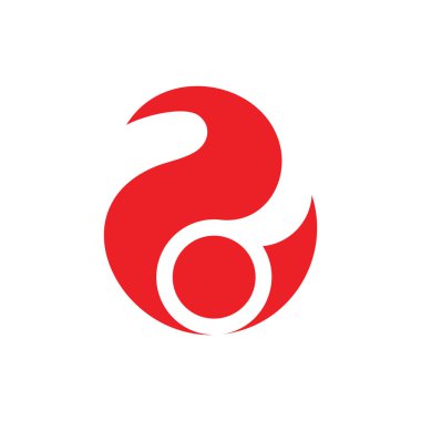 İki numaralı daire kırmızı alev tasarım logosu