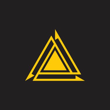 üçgen çember geometrik ok çizgi logo vektörü