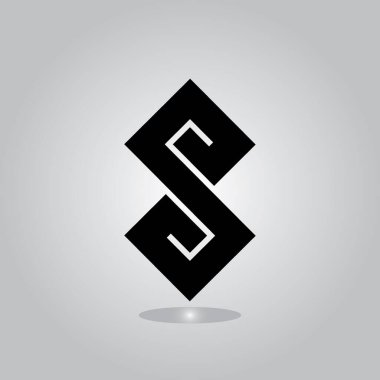 harfin basit sarmal geometrik kıvrım logo vektörü