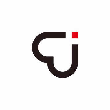 harf cj bağlantılı geometrik doğrusal sembol logo vektörü
