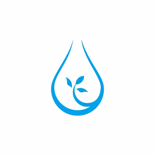 Hoja Fresca Gota Agua Diseño Geométrico Simple Símbolo Natural Logotipo — Archivo Imágenes Vectoriales