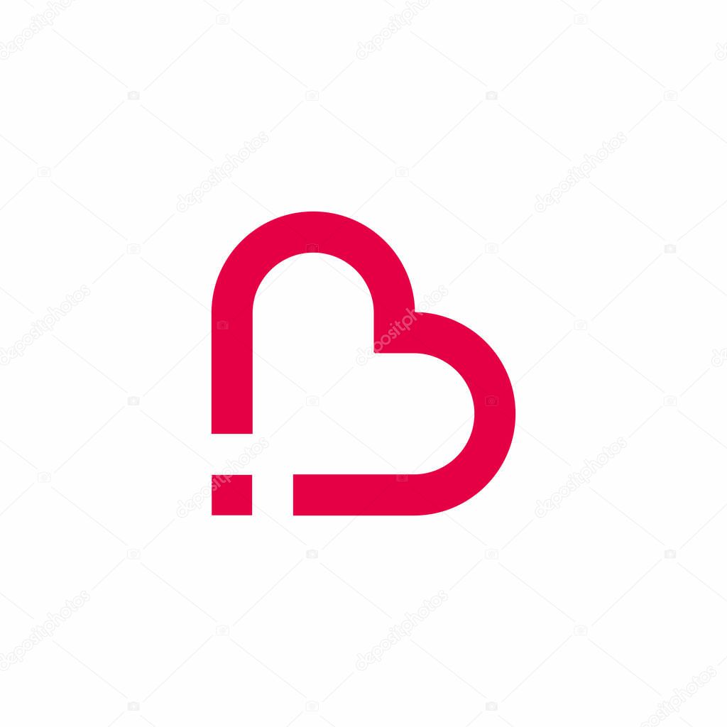 Letter ib linked geometric linear symbol logo vector