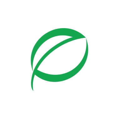 mektup e ekoloji logo vektör yaprak