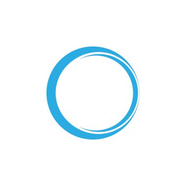 daire mavi halka 3d düz logo vektörü