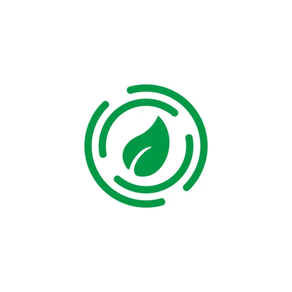 Çizgiler Çember Yaprak Doğal Süreç Tasarım Sembolü Logo Vektörü — Stok Vektör