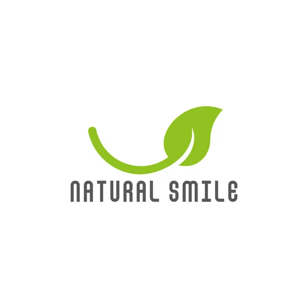 Abstrait Feuille Naturelle Sourire Symbole Logo Vecteur — Image vectorielle