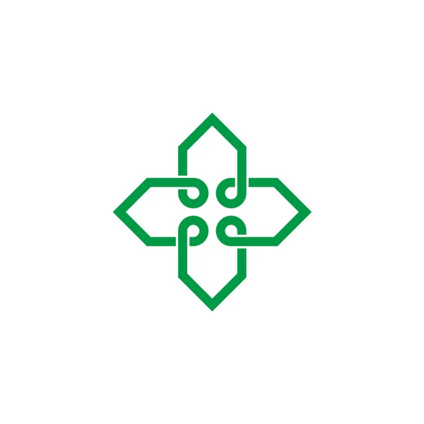 Artı Tıbbi Sonsuzluk Doğrusal Tasarım Sembolü Logo Vektörü — Stok Vektör