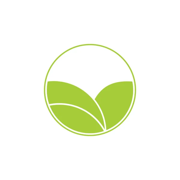 Eenvoudige Geometrische Blad Plant Cirkel Logo Vector — Stockvector