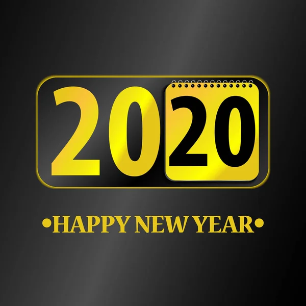 Gott nytt år 2020 logotyp text design. Omslag till affärsdagbok för 2020. Broschyr design mall, kort, banner — Stock vektor