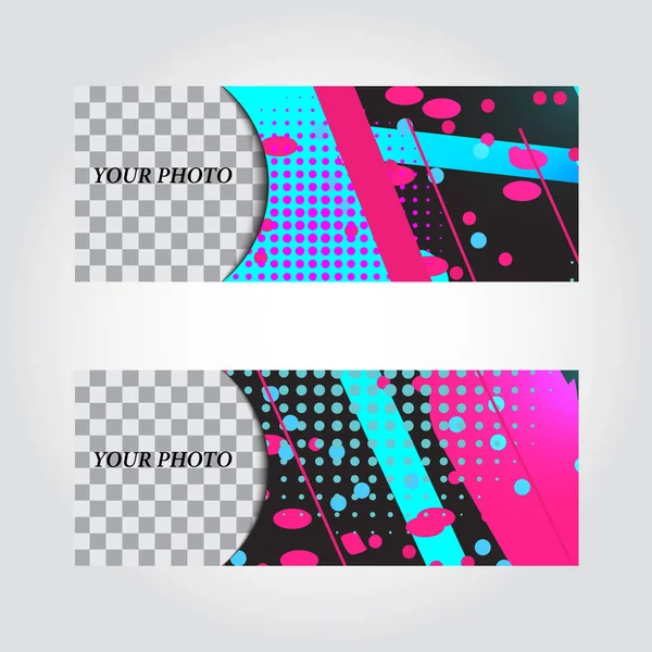 Couverture Web Banner Médias sociaux. Modèle de conception avec fond de couleur . — Image vectorielle