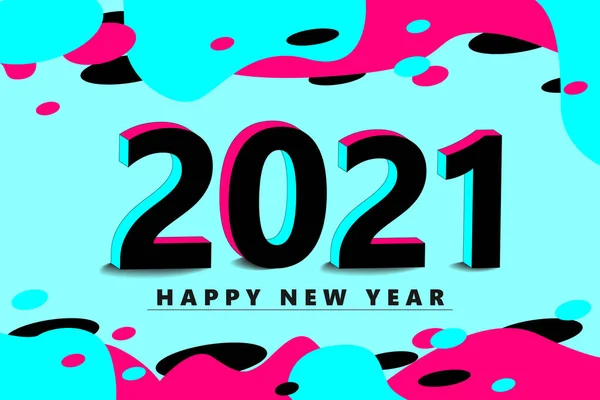 2021 Nytt Horoskop Tecken 2021 Års Logotyp Gratulationskort Stil Med — Stock vektor