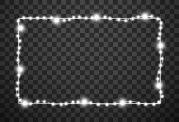 Vánoční světla izolovaná na průhledném pozadí, vektorové ilustrace — Stockový vektor