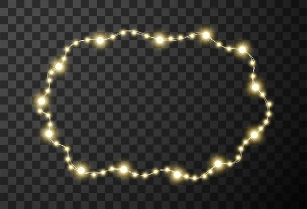 Christmas lights isolated on transparent background, vector illustration — Stock Vector