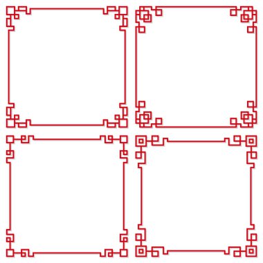 Doğu Çin sınır süsleri, vektör illüstrasyonu