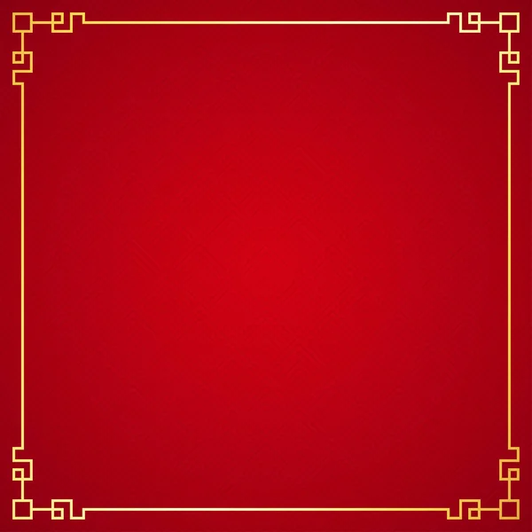 Orientalisches chinesisches Randornament auf rotem Hintergrund, Vektorillustration — Stockvektor