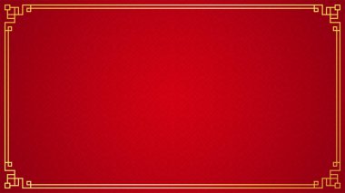 Kırmızı arka planda Doğu Çin sınır süsü, vektör illüstrasyonu