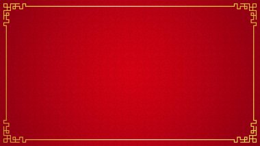 Kırmızı arka planda Doğu Çin sınır süsü, vektör illüstrasyonu